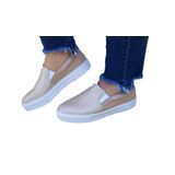 Tênis Slip On Feminino Iate Nude Glitter Flatform