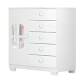 Cômoda Infantil Cristal 1 Porta 5 Gavetas Tuboarte Branco