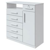 Cômoda Da Vinci 6 Gavetas E 1 Porta Lopas Branco