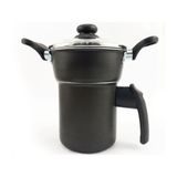 Panela Cuscuzeiro Tampa Vidro Baquelite Antitérmico Preto