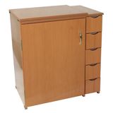 Gabinete Luxo c/ Tampo para Máquina de Costura Doméstica, 5 Gavetas, Cedro