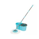 Kit Limpeza Mor Esfregão Mop + Balde 8298 Azul Com Cinza