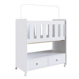 Mini Berço Moisés Com Colchão 2 Gavetas Certificado Pelo Inmetro By 511 Branco