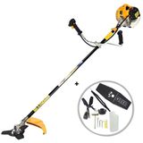 Kit Roçadeira Profissional Vulcan Vr520h Motor 2 Tempos Á Gasolina 52cc + Faca De 25mm