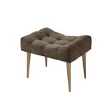 Puff Banqueta Confort Retrô Suede Marrom