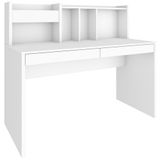 Mesa Para Computador Escrivaninha 2 Gavetas France Branco - Artany