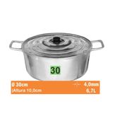 Cacarola Aluminio Batido Nr 30 Aluminio Jalice 1-01-30