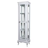 Cristaleira Torre Lateral Com 1 Porta De Vidro E 3 Prateleiras Com Espelhos 1077-e Cera Clara