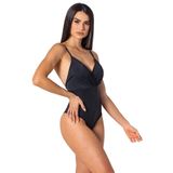 Body Feminino Trituê Maiô Shine Preto Cavado Praia Piscina Luxuoso