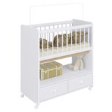 Mini Berço Moisés By 510 2 Gavetas Branco Completa Móveis