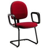 Cadeira Executiva Base Fixa em S Linha Office Vermelho