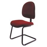 Cadeira Executiva Base Fixa em S Linha Office Vermelho
