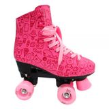 Patins Roller Estilo New Rosa - Dm Toys