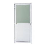 Porta de Alumínio Lambri e Vidro 210x80cm com Vidro Boreal Super Brimak Branco