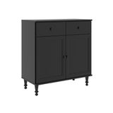 Aparador Buffet Ditália 2 Gavetas 2 Portas Branco Preto