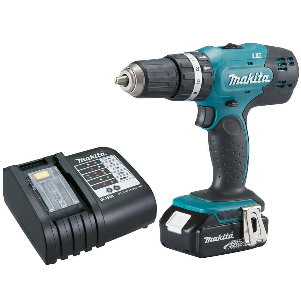 Parafusadeira/furadeira De Impacto Makita Dhp453x10 Bateria 18v 1.300 Rpm