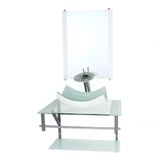 Gabinete Banheiro 60cm Cuba Retangular Curvada Branco