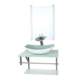 Gabinete Banheiro 60cm Cuba Oval Chanfrada Branco Full