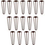 Kit 16 Pés De Metal 30 Cm Mesa De Canto Rack E Puffs Bronze