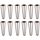 Kit 12 Pés De Metal 30 Cm Mesa De Canto Rack E Puffs Bronze