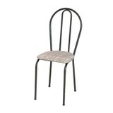 Cadeira Tubular Cromo Preto 004 Assento Rattan Rattan