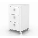 Gaveteiro Para Escritorio 03 Gavetas Me4108 Branco Branco