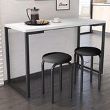Kit Mesa De Cozinha 120cm Com 2 Banquetas F02 Branco/preto