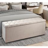 Recamier Baú 1,60m Madrid Suede Bege
