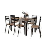 Conjunto Mesa Malva 136cm 6 Cadeiras Rattan Tampo Madeira