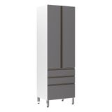 Paneleiro Torre 70cm E Pérola Branco Com Cinza Puro