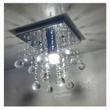 Lustre Para Sala De Cristal Acrílico Alto Brilho 20x20 Cm 20 Cm Altura Soq E27 - Transparente