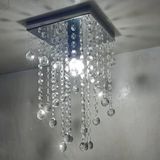 Lustre Para Sala Quarto De Cristal Acrílico 20x20 E 30 Cm Altura Soq E27