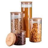 4 Potes Herméticos de Vidro com Tampa Bambu Electrolux