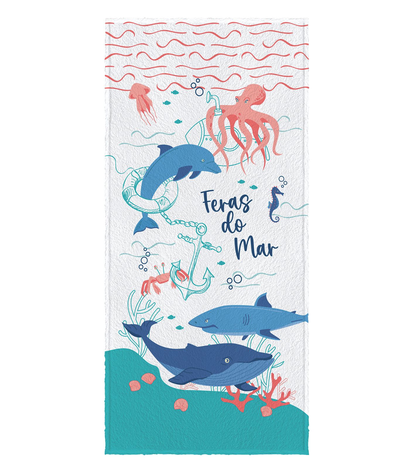 Toalha De Banho Infantil Estampada Lepper Azul Un