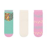 Kit 3 Pares De Meias Femininas Cia Da Meia Rosa 34/39