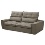 Sofá Retrátil Reclinável 3 Lugares 230cm Damy F05 Veludo Marrom - Mpozenato