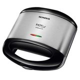 Grill e Sanduicheira Elétrica Premium Preto/Inox Mondial S-07 800W 220V