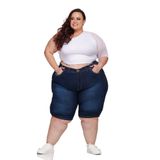 Bermuda Feminina Jeans Pedal Plus Size Com Elastano 58 Ao 66