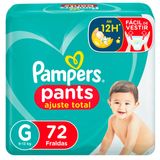 Fralda Pampers G Pants Ajuste Total 72 unidades