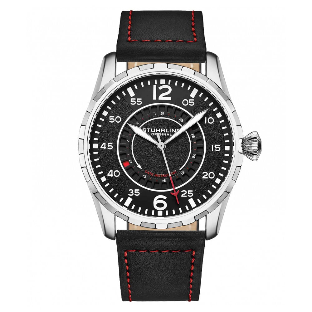 Relogio Masculino Stuhrling Aviador 4002 Quartzo 44mm, Preto