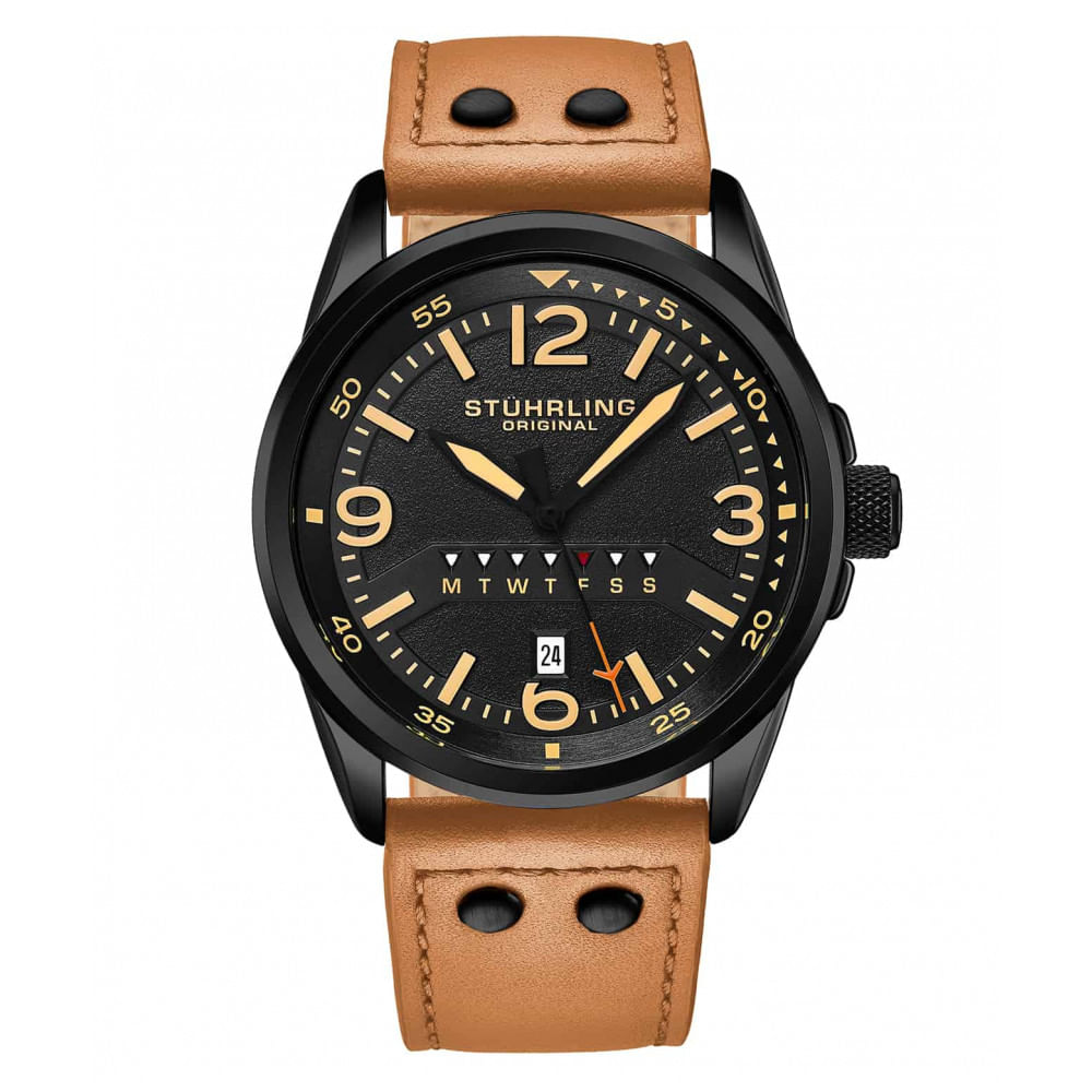 Relogio Masculino Stuhrling 447a Quartzo 44mm, Marrom