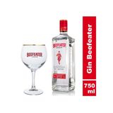 Gin Beefeater London 750ml - Kit Com Taça De Vidro E Embalagem Para Presente