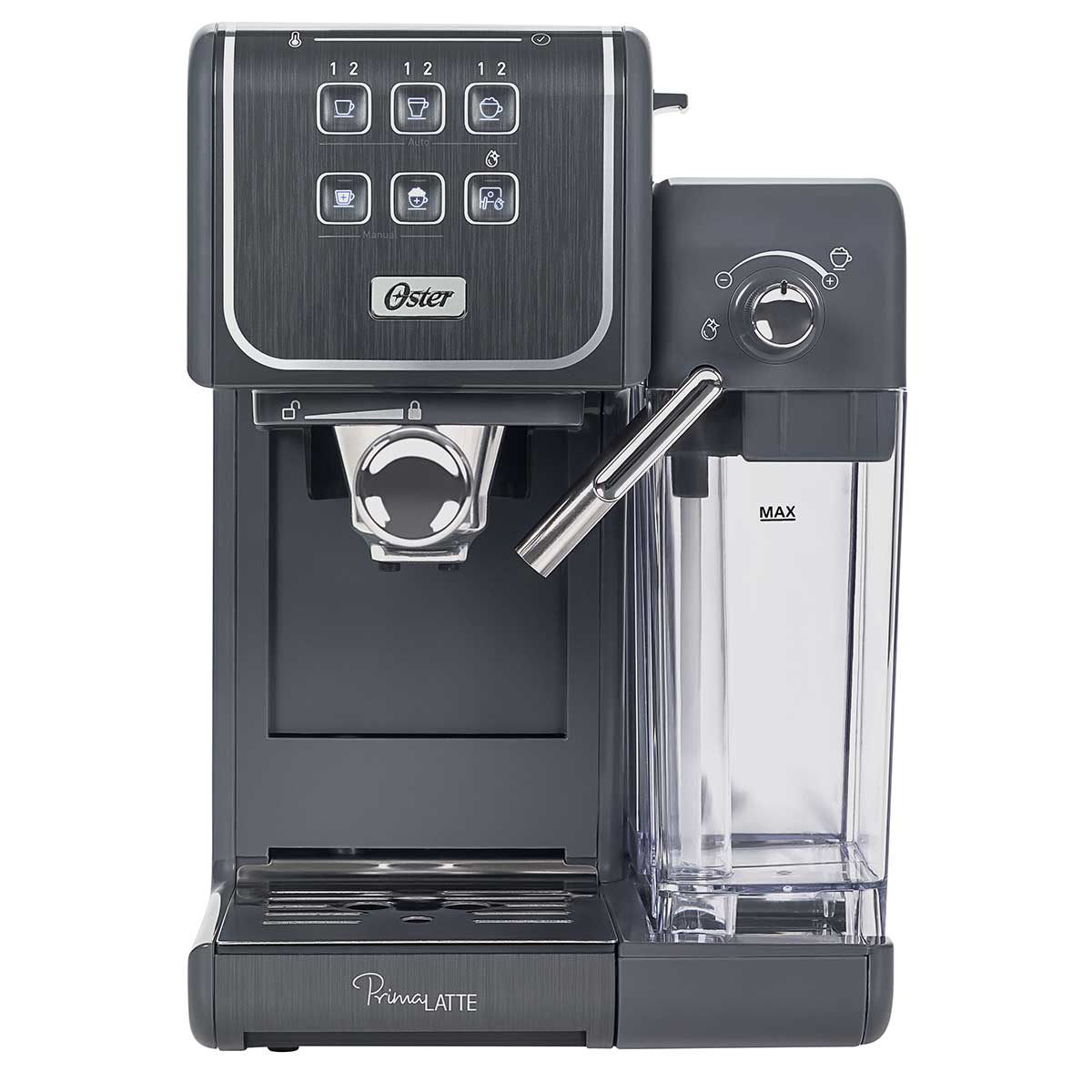 Cafeteira Espresso Elétrica Oster PrimaLatte Touch 2X mais Creme Cinza 220v