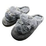 Pantufa 3d Feminino Adulto Chinelo Bichinho Pompom Peludo Inverno Para Frio 1 Par