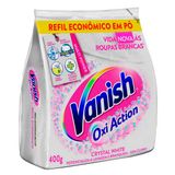 Tira Manchas em Pó Vanish Crystal White Oxi Action para roupas brancas Refil Econômico 400g