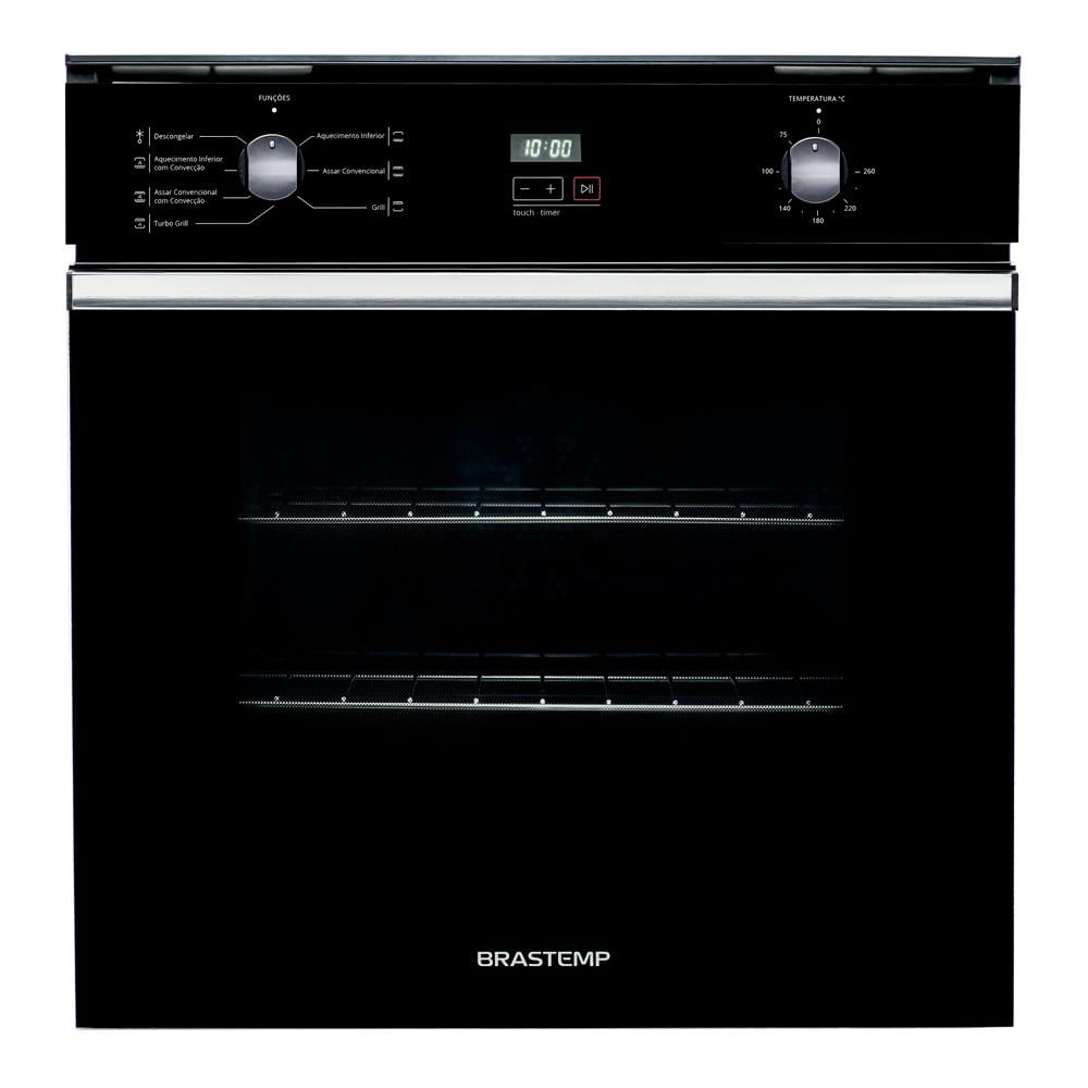 Forno De Embutir Eletrico Brastemp 84 Litros Preto Com Conveccao E Timer Touch Boc84ae 220v