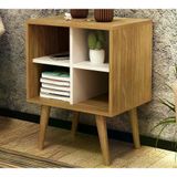 Mesa De Apoio Lateral 04 Nichos E1720 Natural Off White Natu