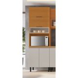 Paneleiro Torre Quente 4 Portas 1 Nicho Para Forno Namur Cinamomo/off White