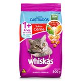 Ração Whiskas Gatos Castrados Carne 500g