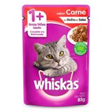 Ração Para Gato Whiskas Adulto Sachê Carne 85g - Embalagem Com 20 Unidades